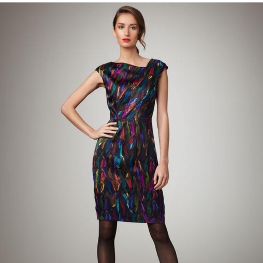 Milly Cate Sheath Feather Dress